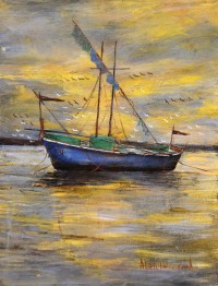 Abdul Hameed, 18 x 24 inch, Acrylic on Canvas, Seascape Painting, AC-ADHD-122